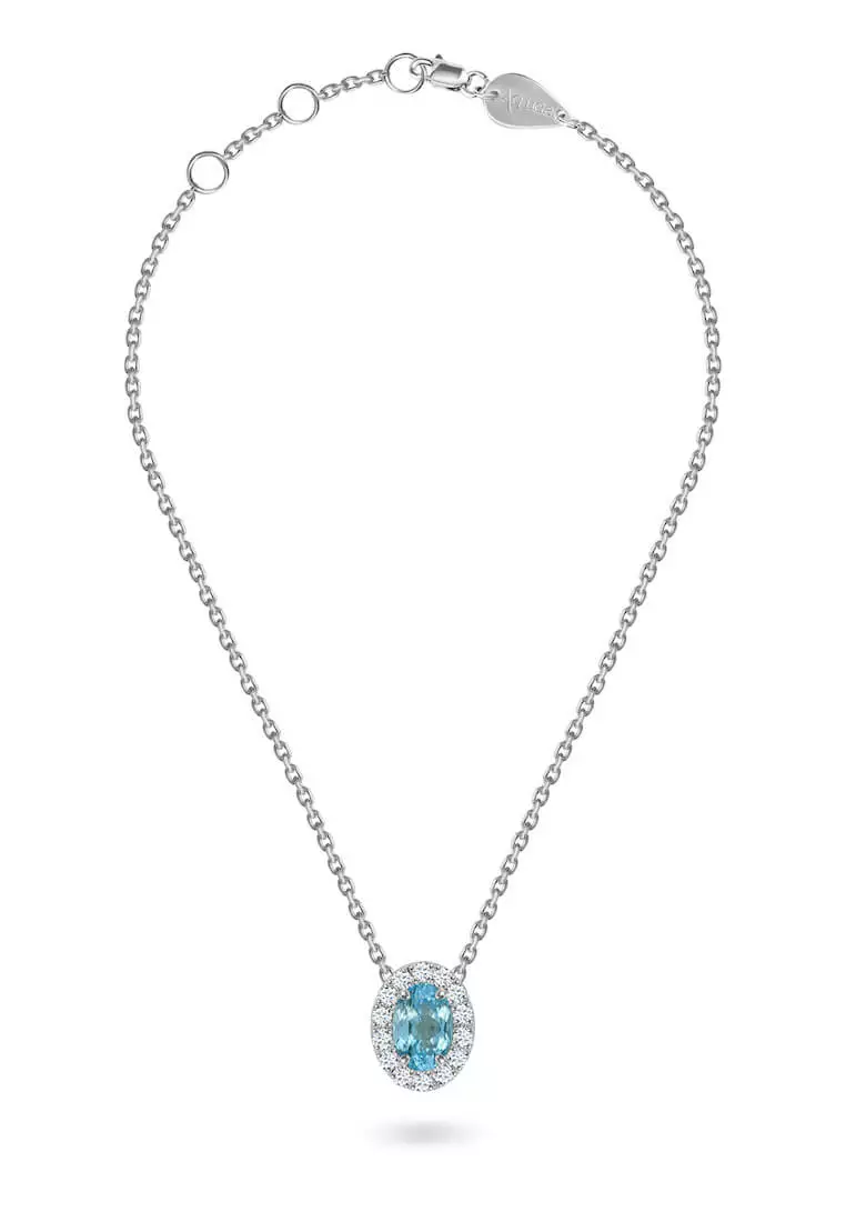 Gold aquamarine new arrivals necklaces