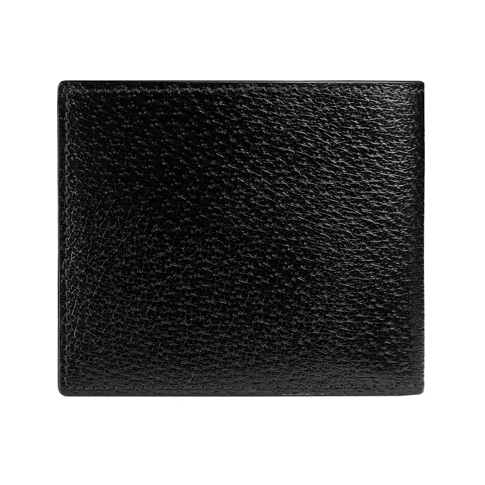 GG Marmont Leather Bi-Fold Wallet Grained Black Gold