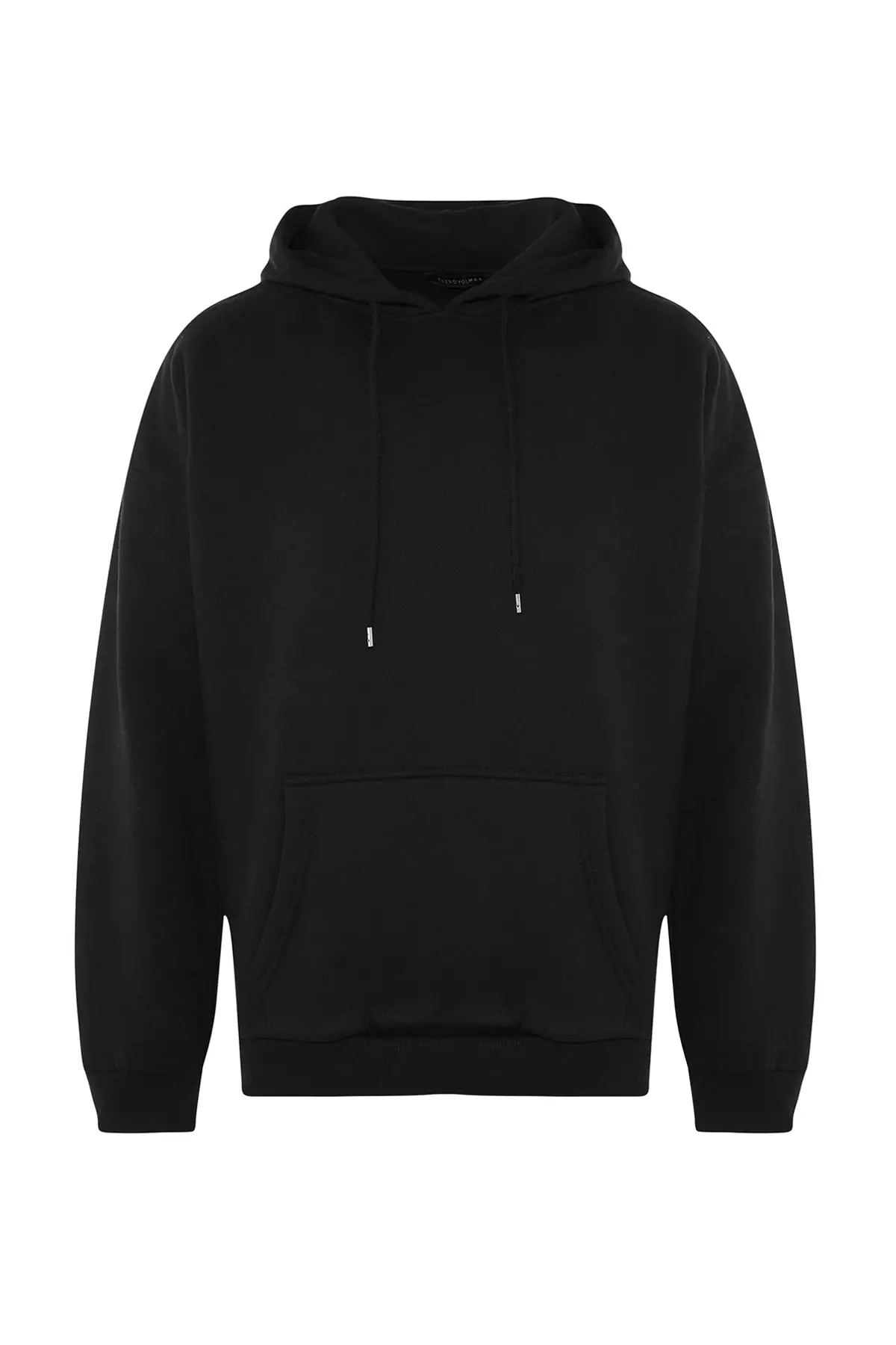 Men's Black Oversized Hoodie Printed Sweatshirt with a Soft Pile Inside, and a Floral Print