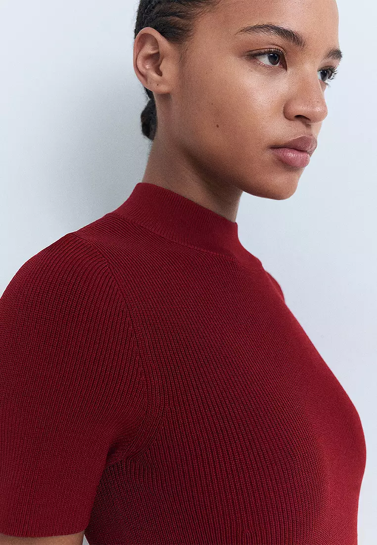 Perkins-Neck Knitted Dress