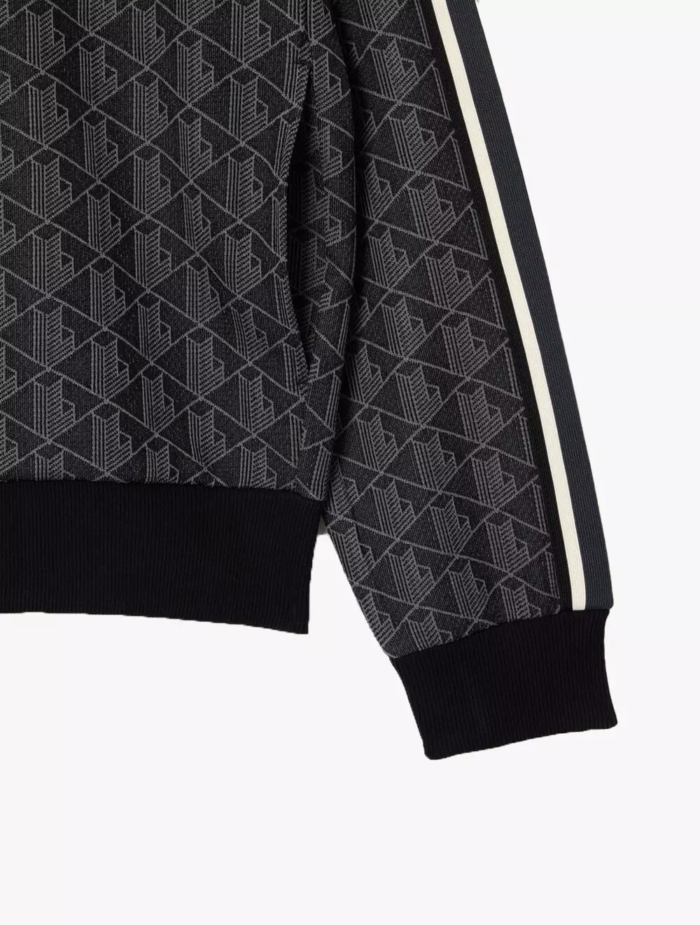 Paris Jacquard Monogram Zipped Sweatshirt - Black