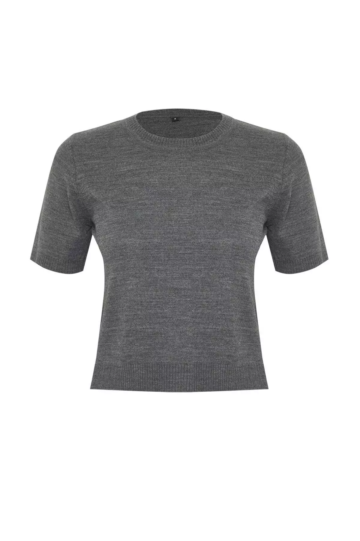 Anthracite Stone Detailed Soft Textured Double Knitwear Cardigan Blouse