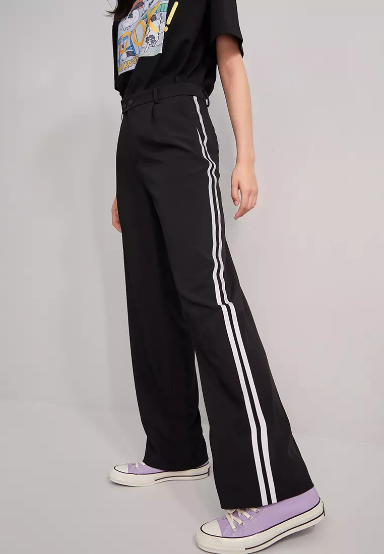 Sporty Long Pants with Side Stripes