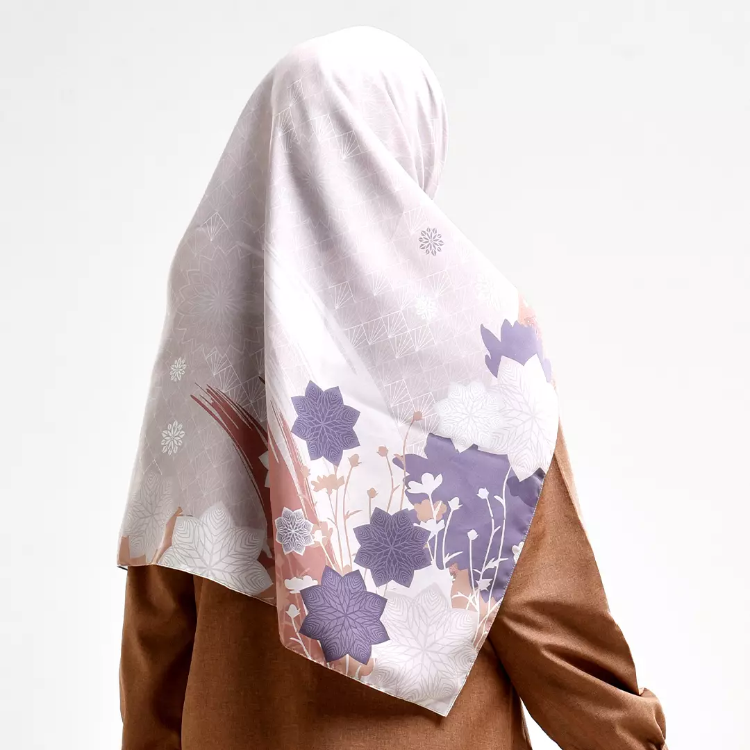Rabbani - Kerudung Segi Empat Muslim Wanita Motif Tetra Lidya - Amberglow
