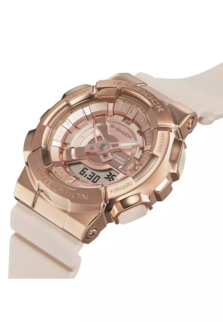 Jam Tangan Analog-Digital Wanita Casio G-Shock GM-S110PG-4A - Rosegold Resin Strap