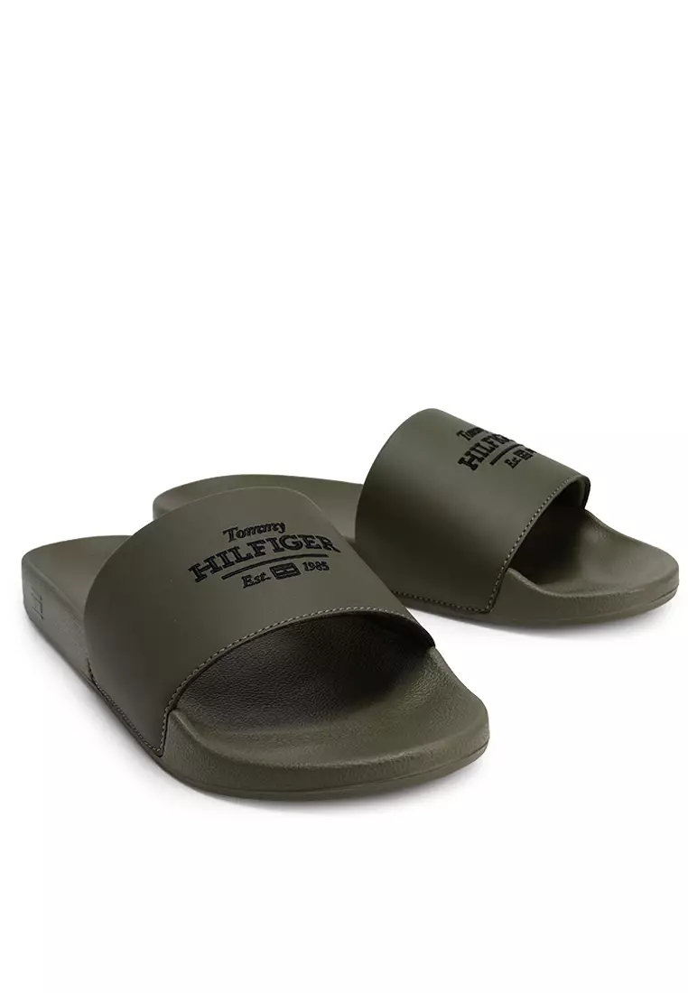 Embroidered Hilfiger 85 Pool Slides - Tommy Mainline