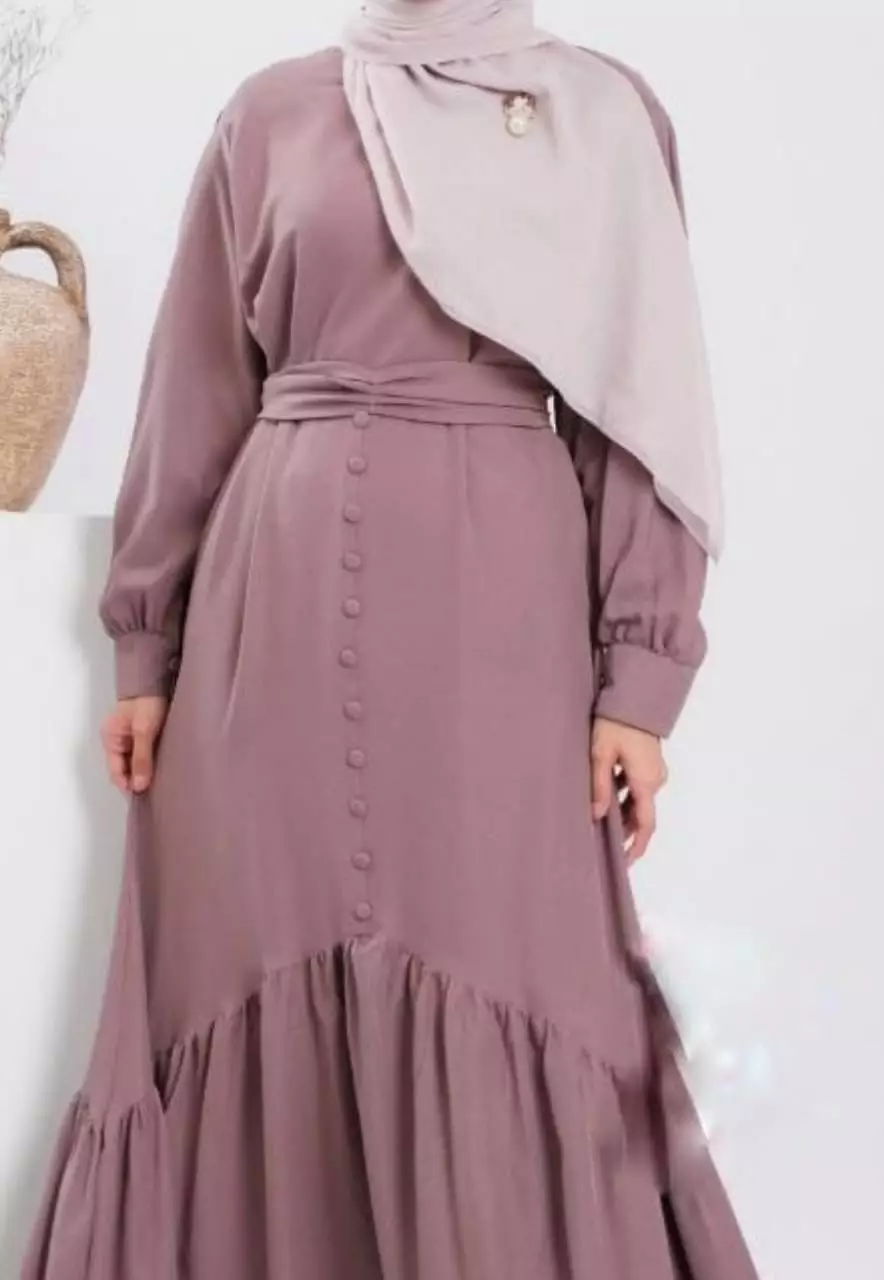 Veline Mauve Dress Premium | Long Dress | Gamis Modern Premium JLAN