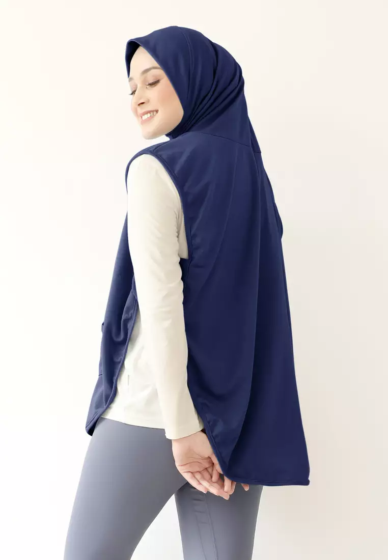 Hijab Vest Olahraga Nara Sporty Pocket - Dark Ocean