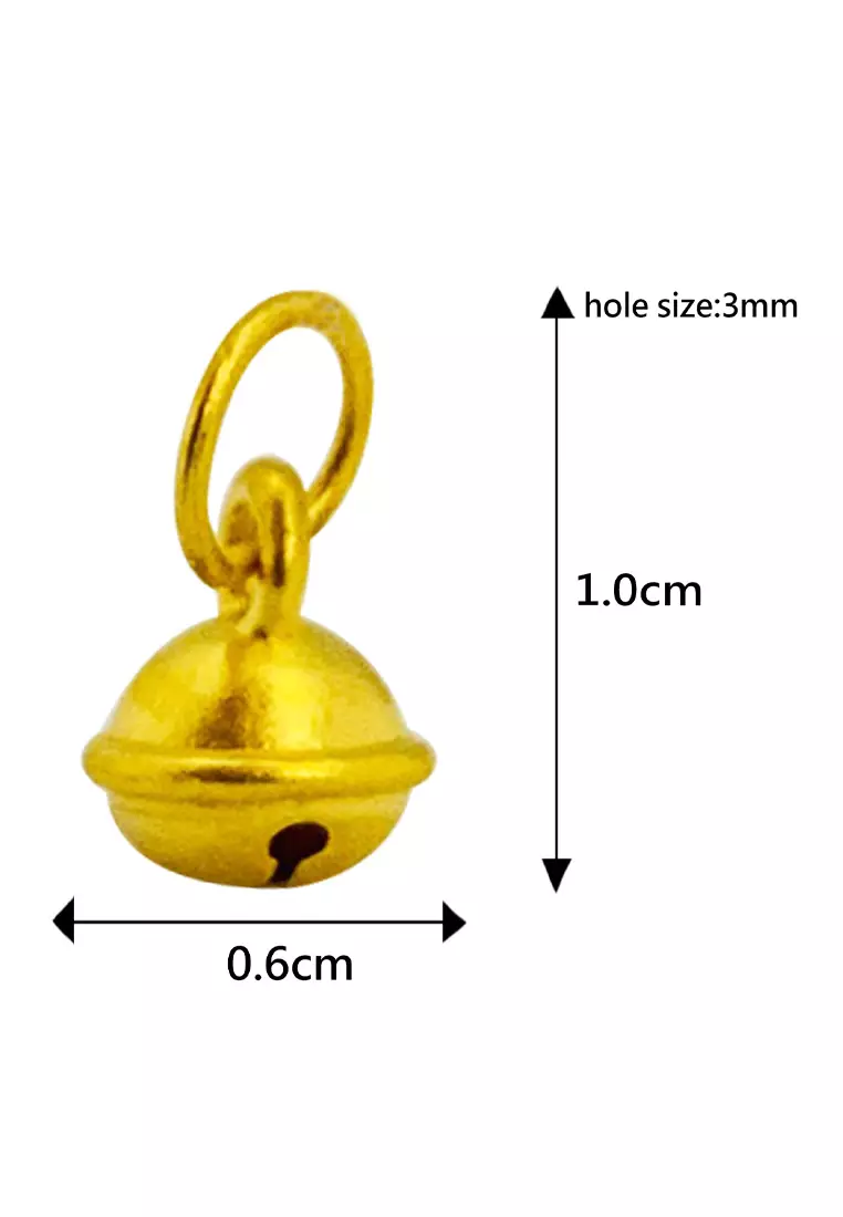 【特價】LITZ 999（24K）金鈴鐺吊飾配14K鍍金925銀鍊鈴鐺牌項鍊EP0332-N