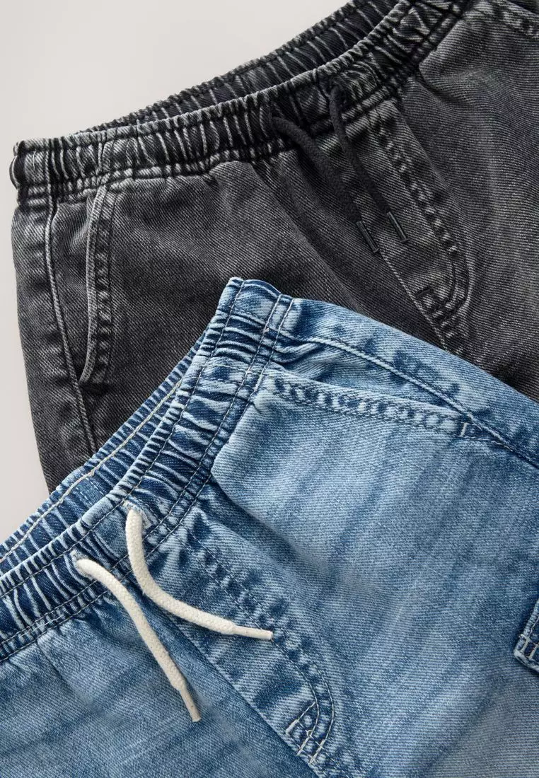 100% Cotton Denim Cargo Shorts 2 Pack