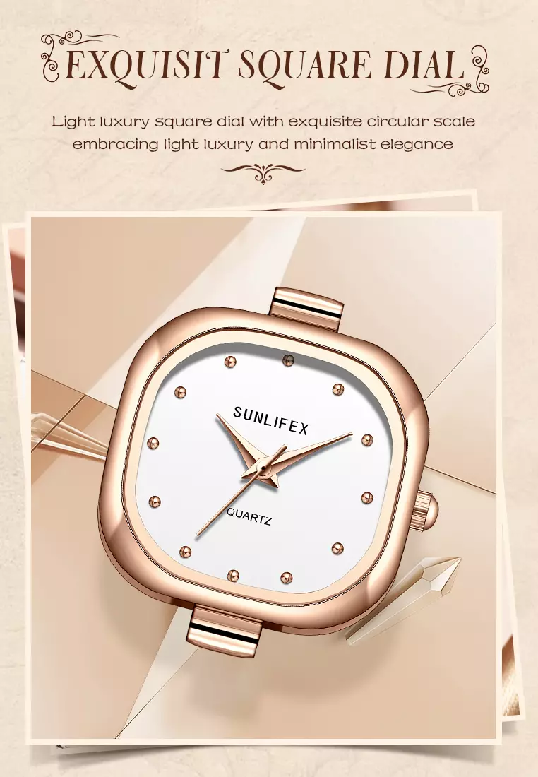 Jam Tangan Wanita Original Gaya Korea Tali Kulit Simple Anti Air Jam Tangan Cewek pink white