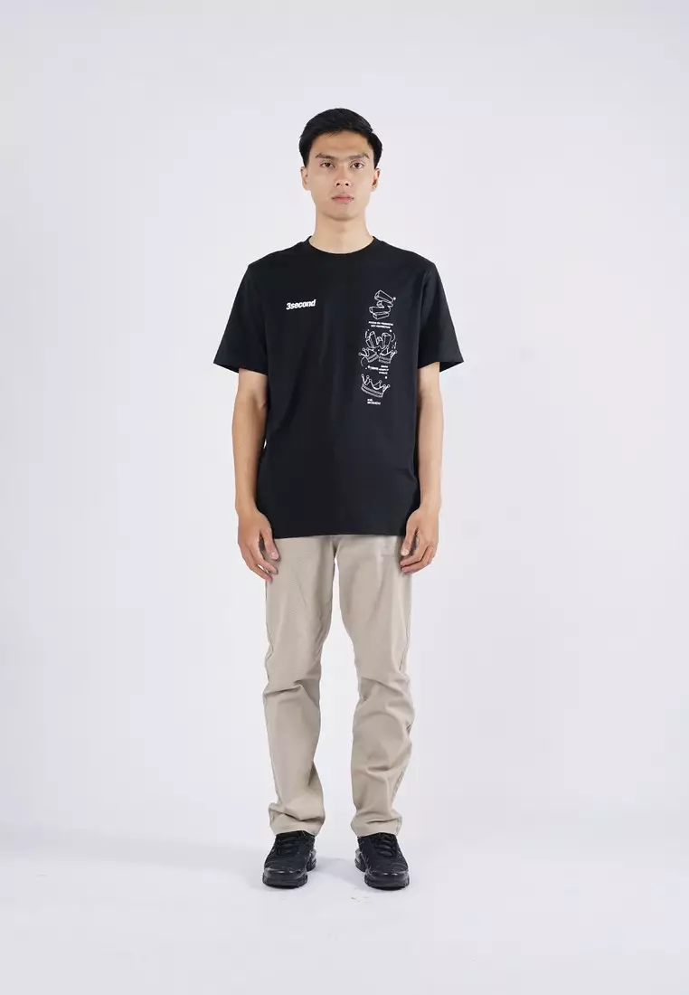 3Second Men's T-Shirt Short Sleeve Regular Fit Cotton King C081025