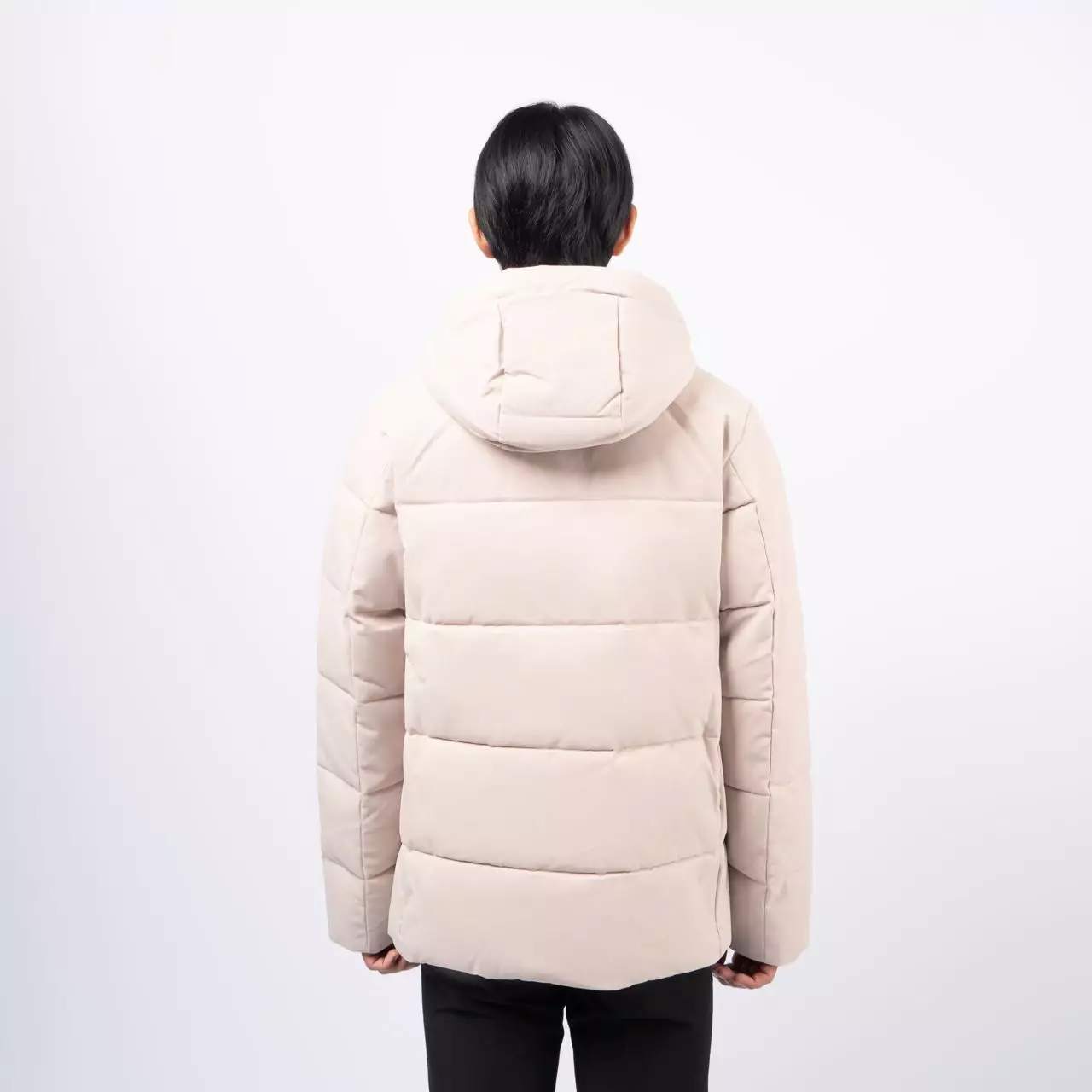 Finnian Animal Free Hooded Puffer Jacket Beige