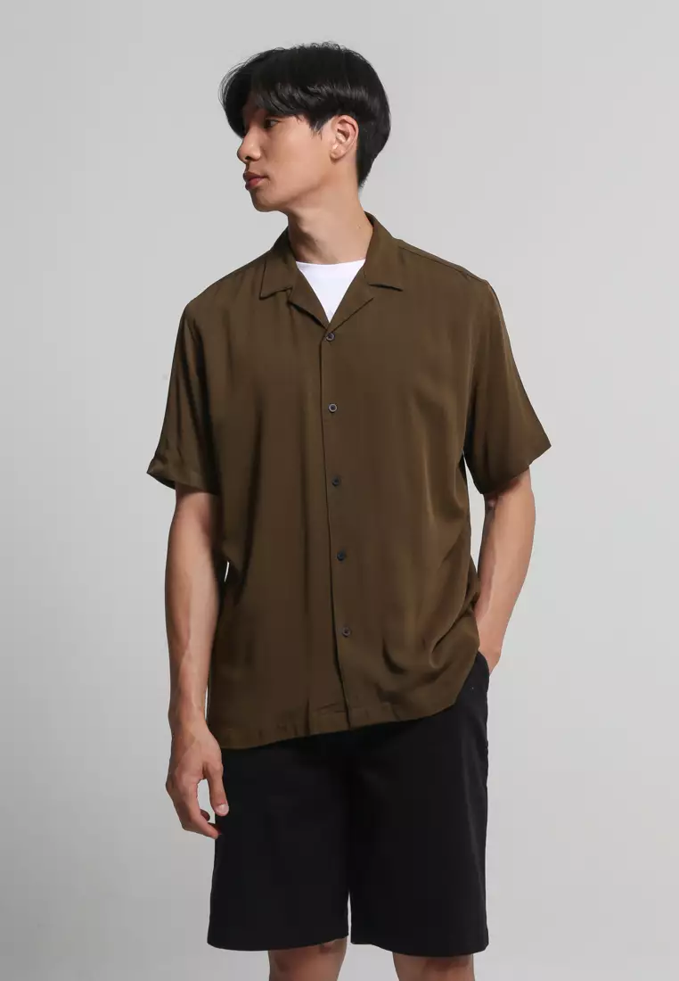 Jual Kent & Crew GREEN RELAXED FIT CUBAN SHIRT Original 2024 | ZALORA ...