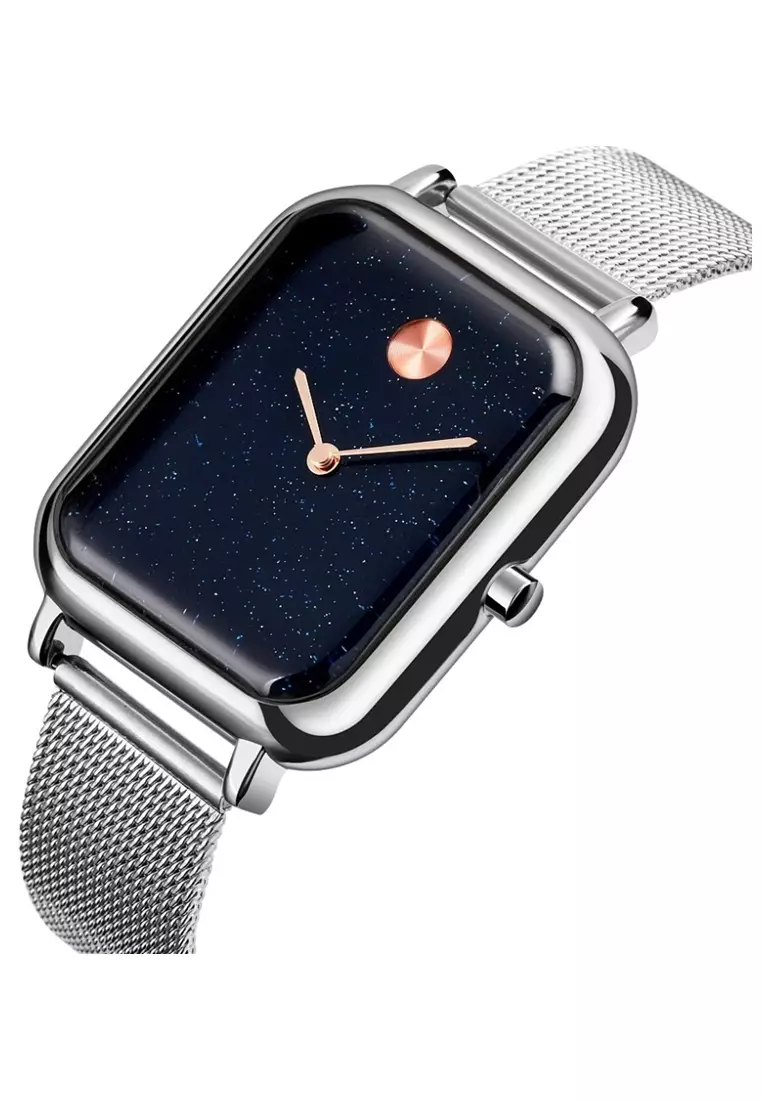 Jam Tangan Casual Analog Pria Waterproof Strap Tali Material Stainless Steel EE44 ORIGINAL