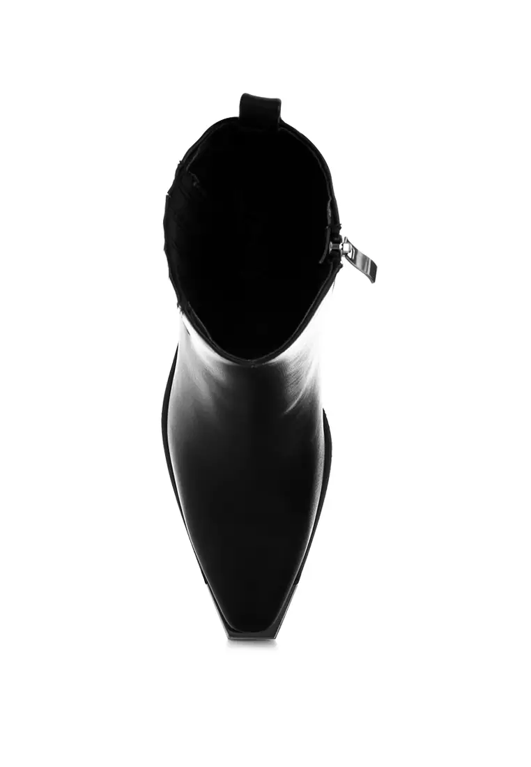 High Ankle Chelsea Boots In Black