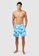 Piping Hot blue Mid-Thigh Tropical Sustainable Swim Shorts with Drawstring 5B9B0USC40784DGS_6
