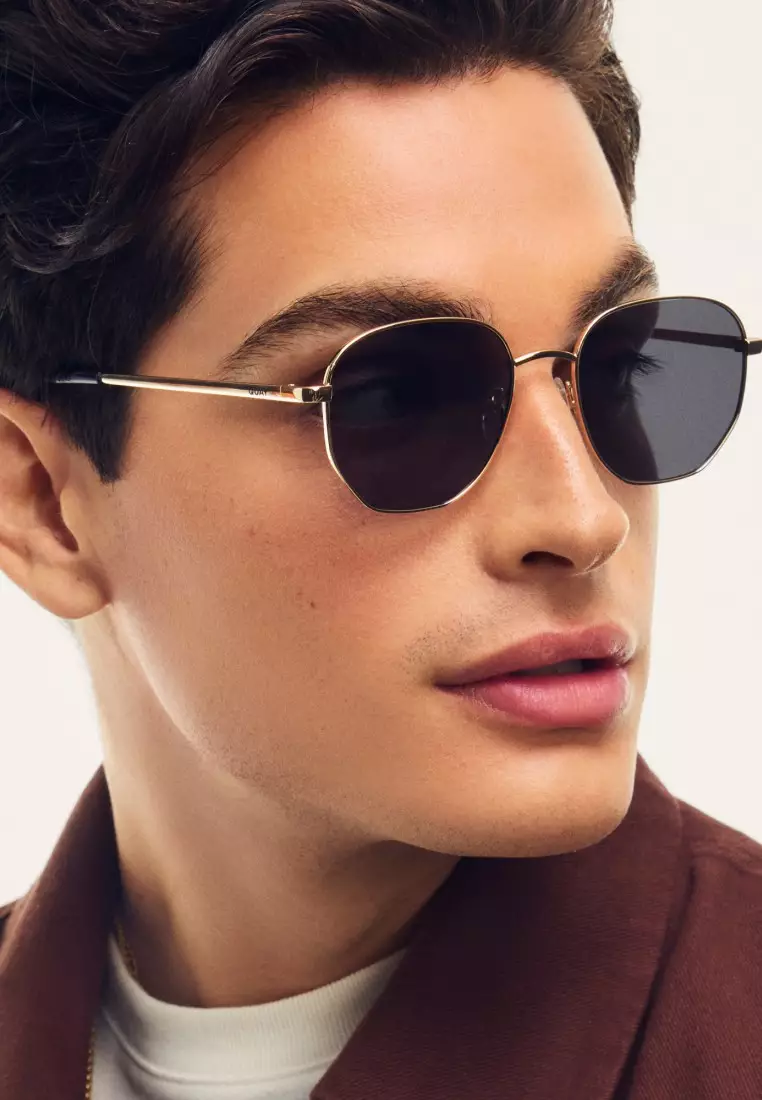QUAY Big Time Sunglasses - Brushed Silver/Tan