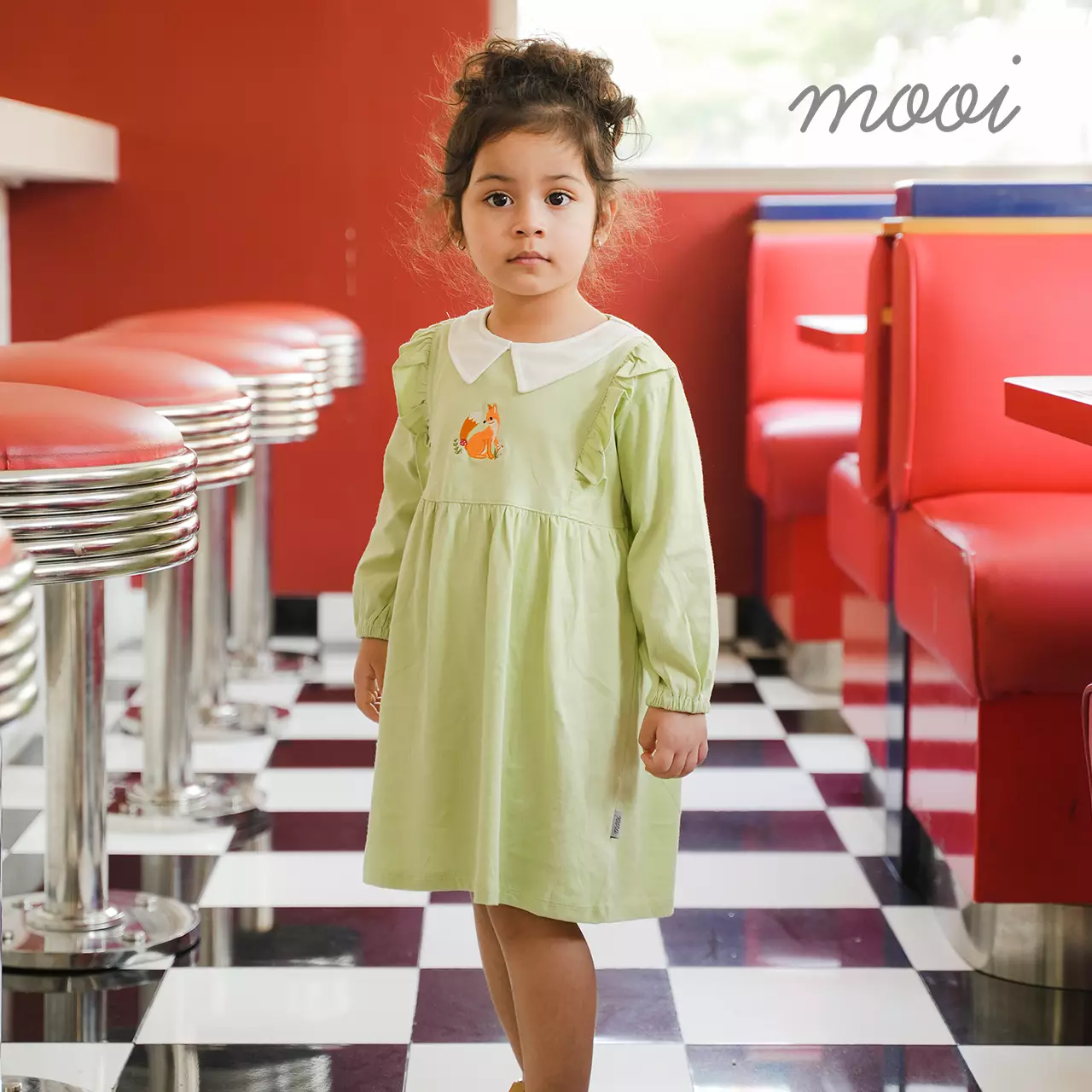 Mooi Dress Anak Perempuan Jisoo Dress - Tea Green