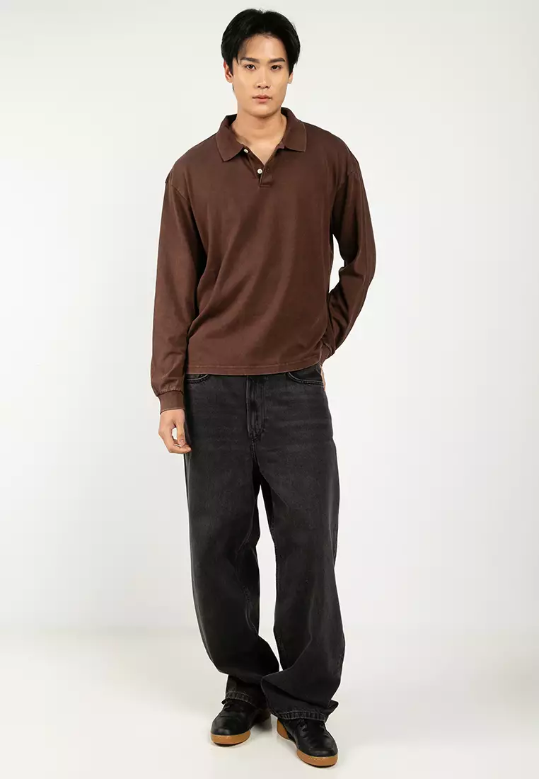 Long Sleeves Heavyweight Relaxed Polo Shirt