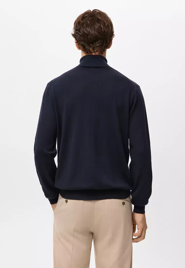 100% 美麗諾羊毛羅紋領套頭毛衣