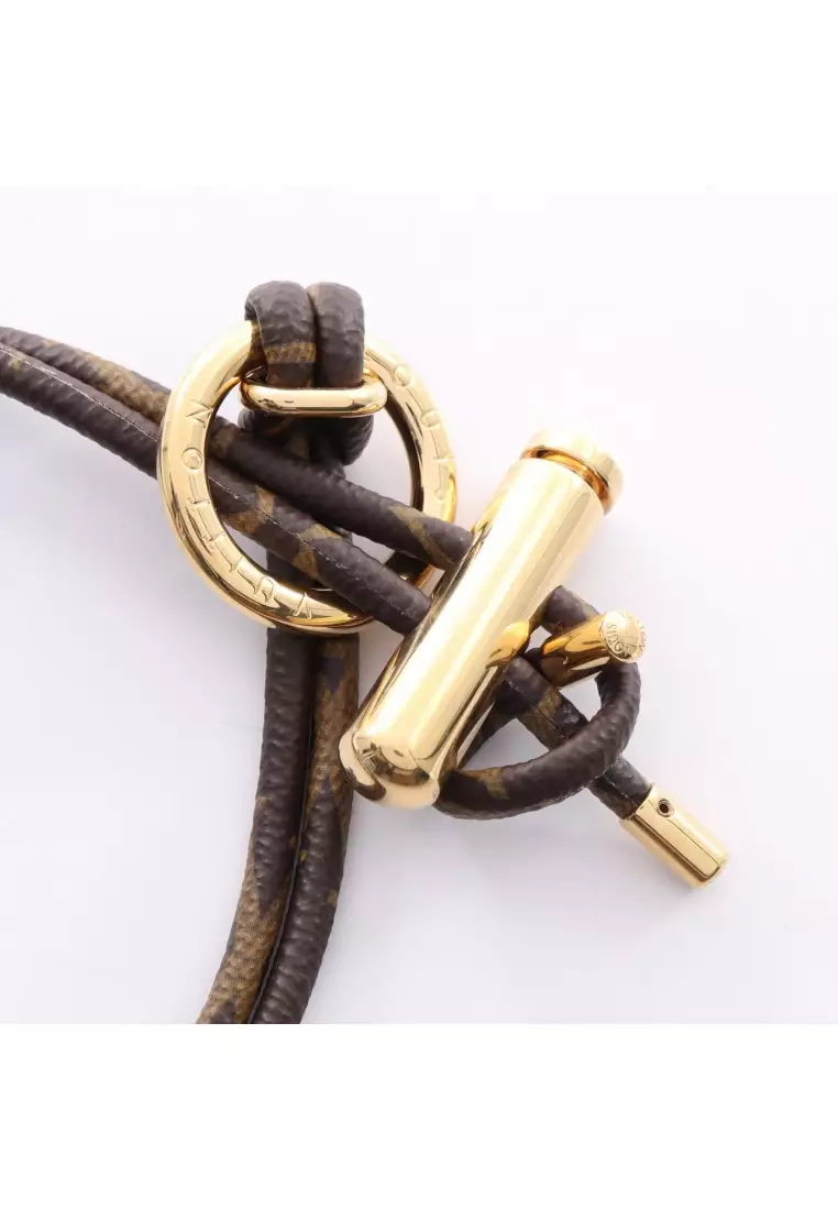 Pre-Loved Louis Vuitton Collier toggle monogram necklace PVC GP Brown gold