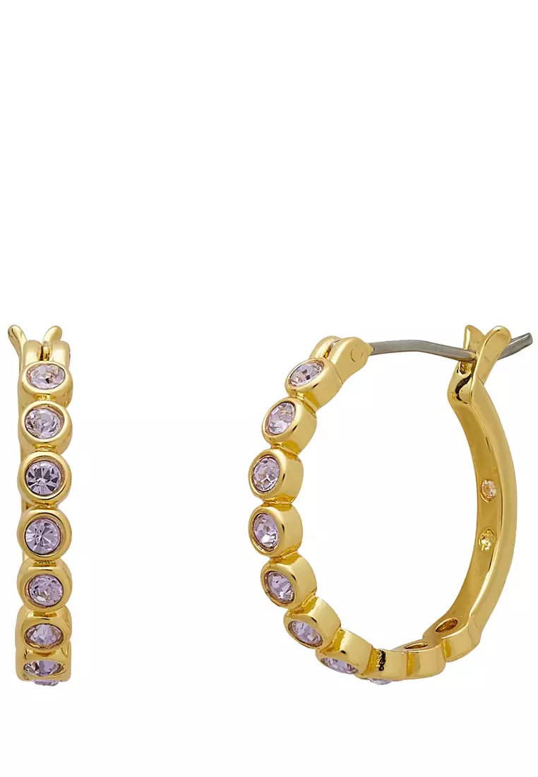 Full Circle Huggies Earrings in Light Amethyst kf560