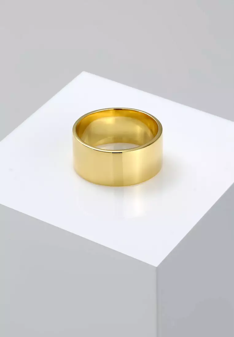 Cincin Perhiasan Perak 925 Wanita Basic Stacking Gold Plated