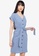 ZALORA BASICS blue Drop Shoulder Button Down Dress With Tie E0B79AA5CDCA2FGS_1
