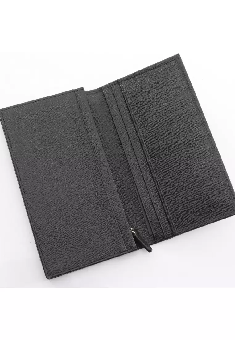Pre-Loved Bvlgari bulgari bulgari man Bi-fold Long Wallet leather black