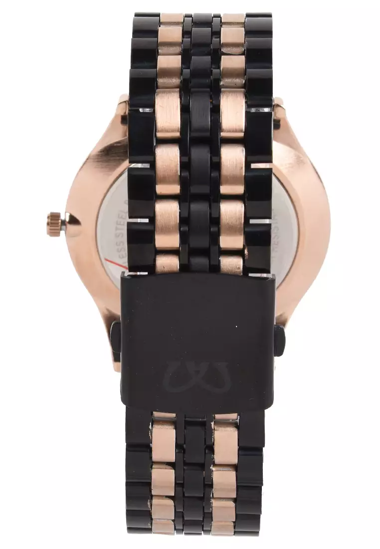 Mirage - Jam Tangan Pria - Rosegold Black - Stainless Steel Bracelet - 8647M-C