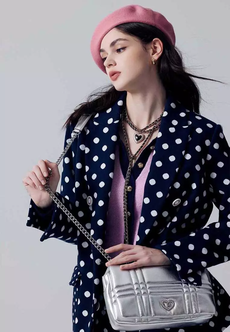 Polka Dot Mid Length Blazer