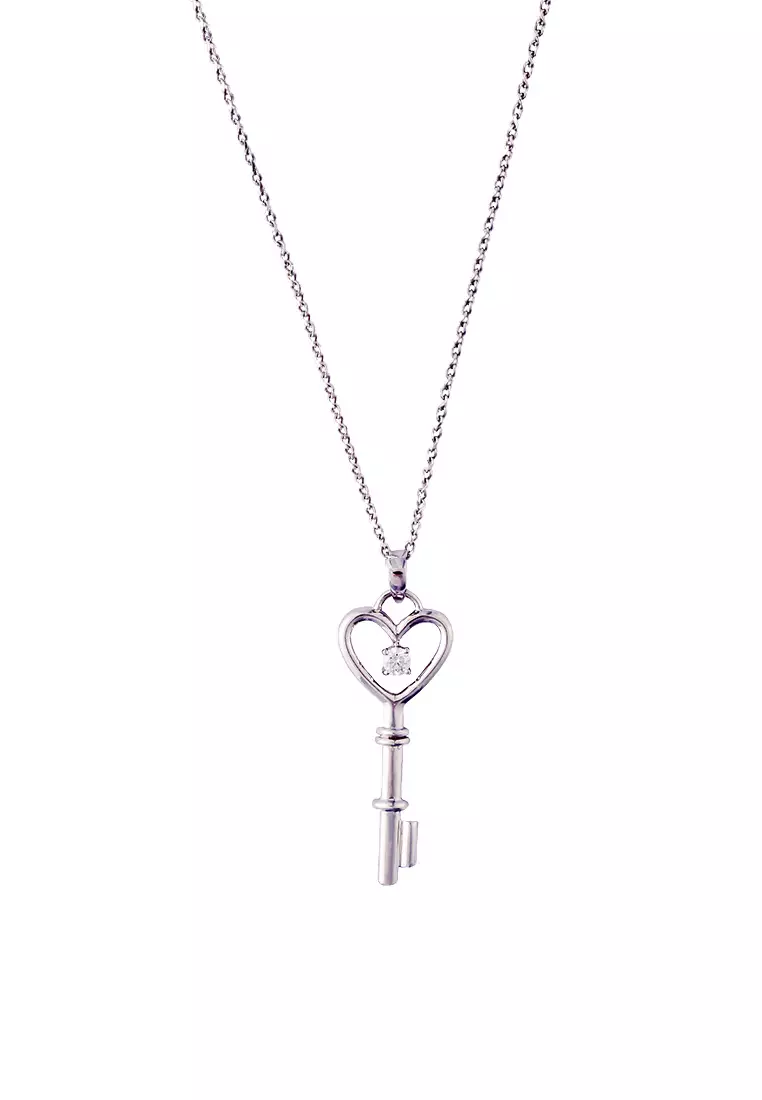 Key silver deals necklace