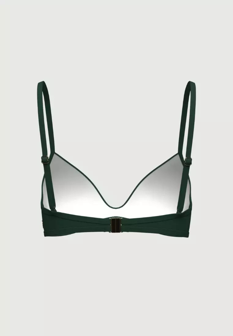 Core Solid綠色全罩比基尼上衣