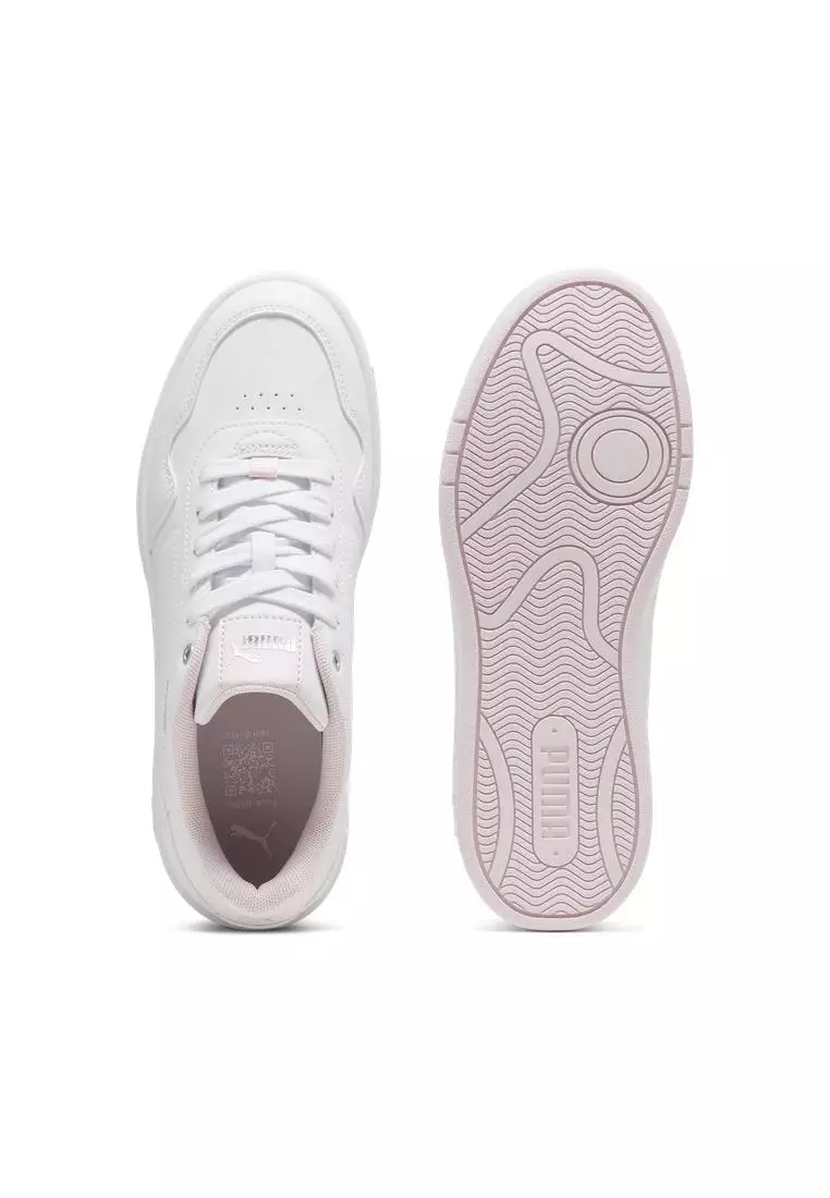 ★PUMA★ Coat Classic White Pink Silver 39502104 Puma Court Classy White Pink Silver Women LifeStyle Casual