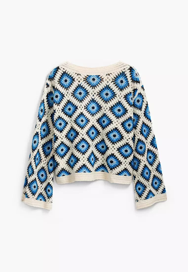 Multicolored crochet sweater