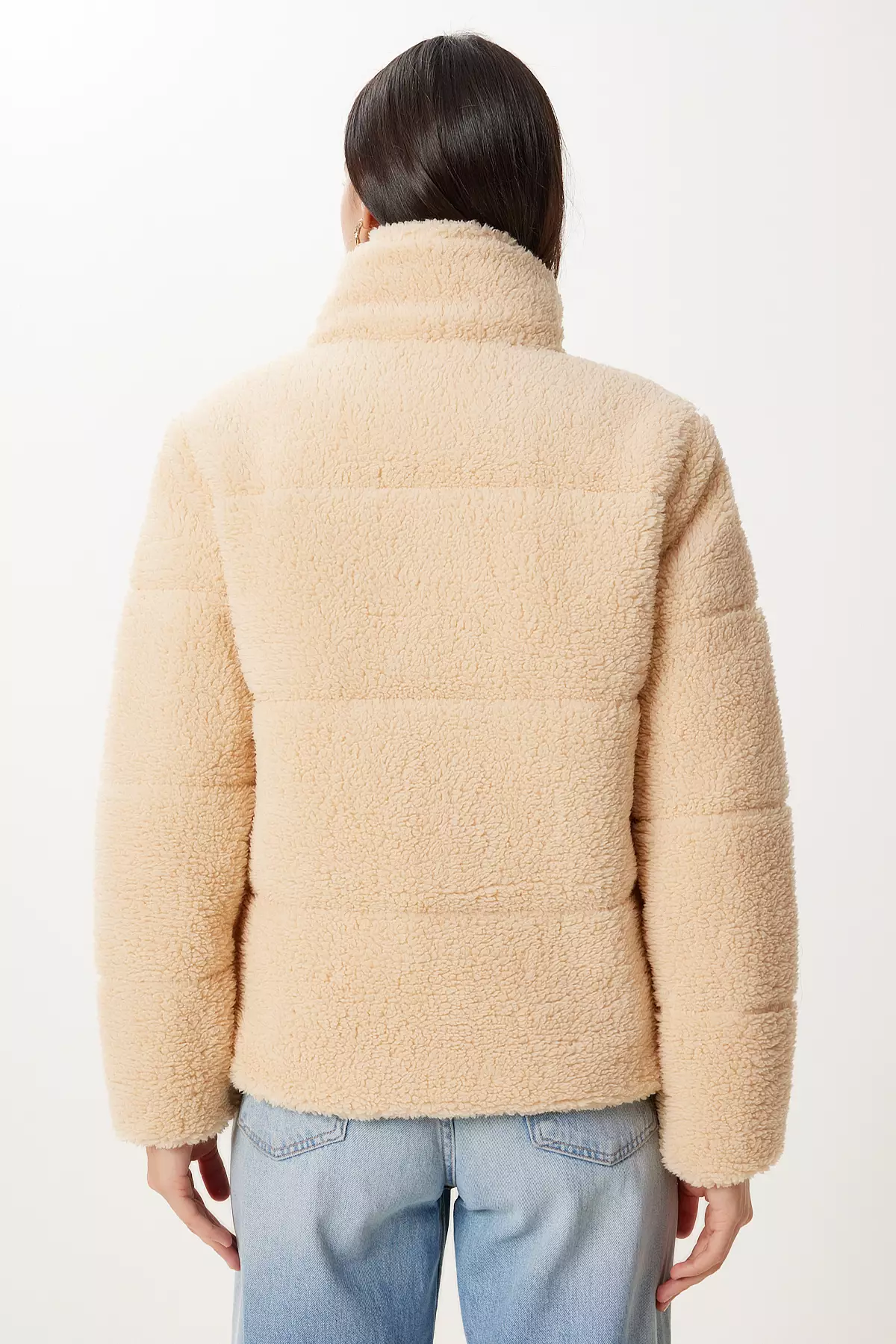 Women's Latte Soft Textured Plush Coat Dd01370