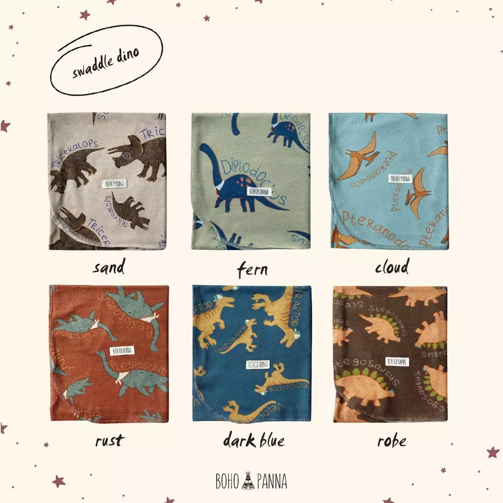 BOHOPANNA - SWADDLE DINO - Bedong Bayi