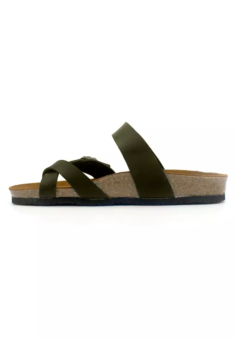 Buy Solesimple Dublin Khaki Leather Sandals And Flip Flops 2024 Online