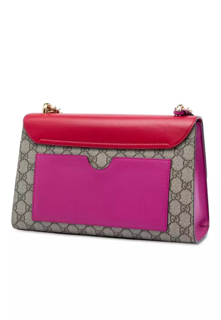 Pre-Loved Gucci Medium Gg Supreme Padlock Shoulder Bag