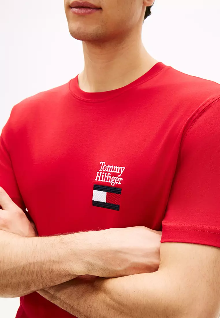 商標刺繡棉質圓領T恤 - TH Mainline