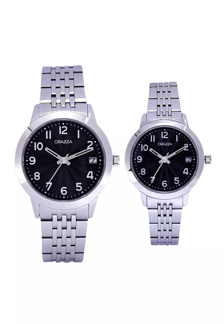Silver couple watches discount