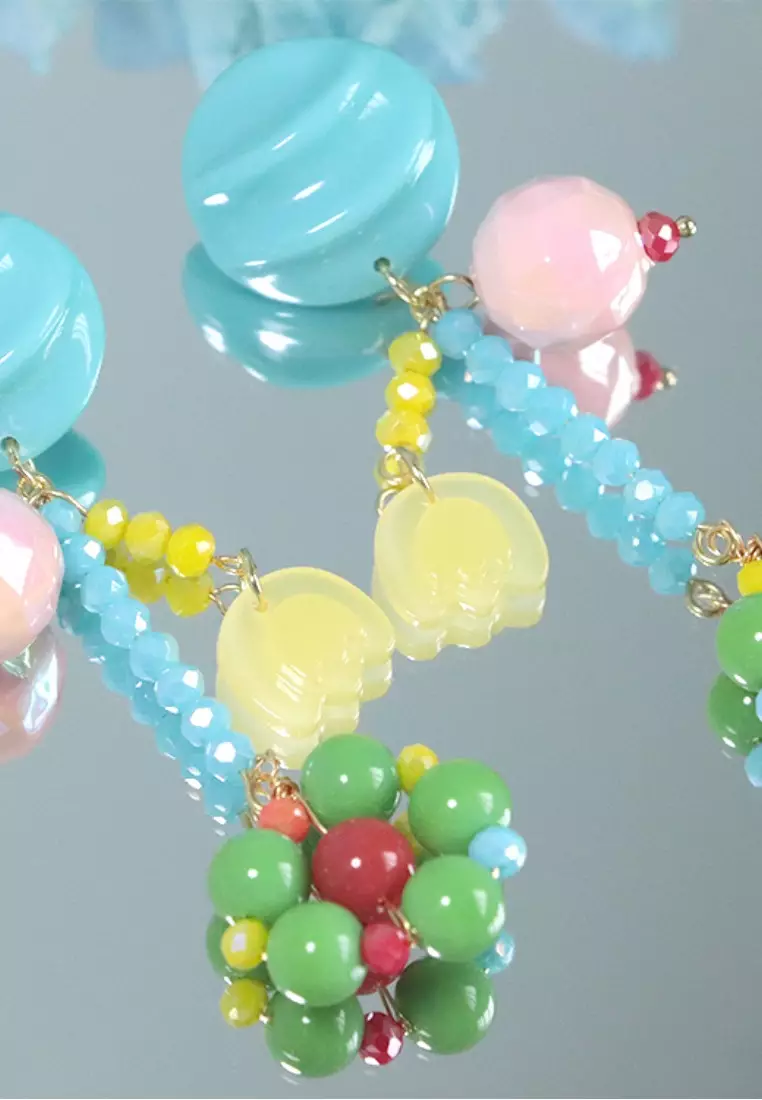 Summer refreshing dopamine beaded colorful earrings K062409