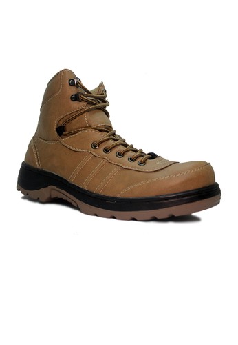 D-Island Shoes Safety Boots Tracking Combat Leather Soft Brown