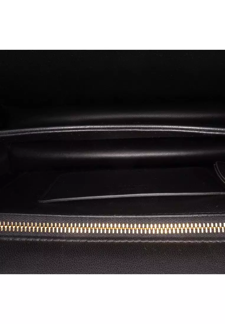 Pre-Loved Valentino Small Shiny Calfskin Vlogo Vain Crossbody
