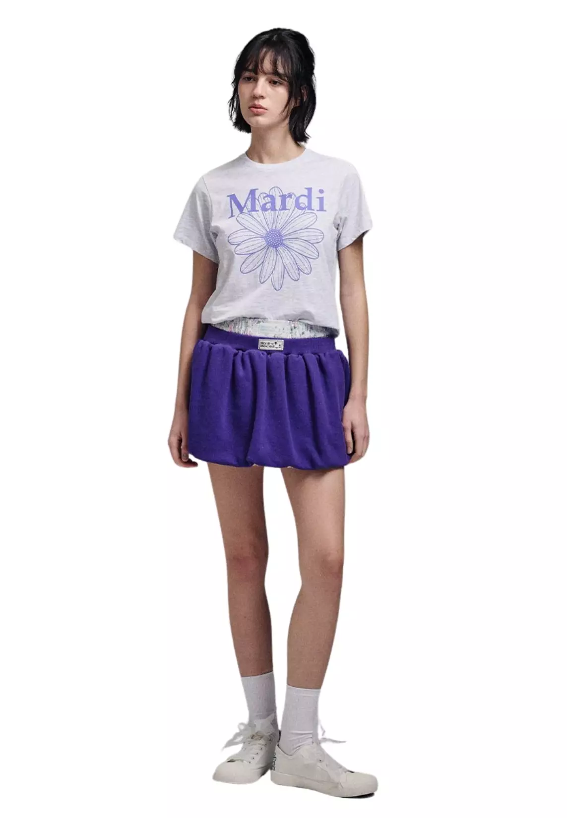 Jual Mardi Mercredi Slim Tshirt Flowermardi - Heather Purple