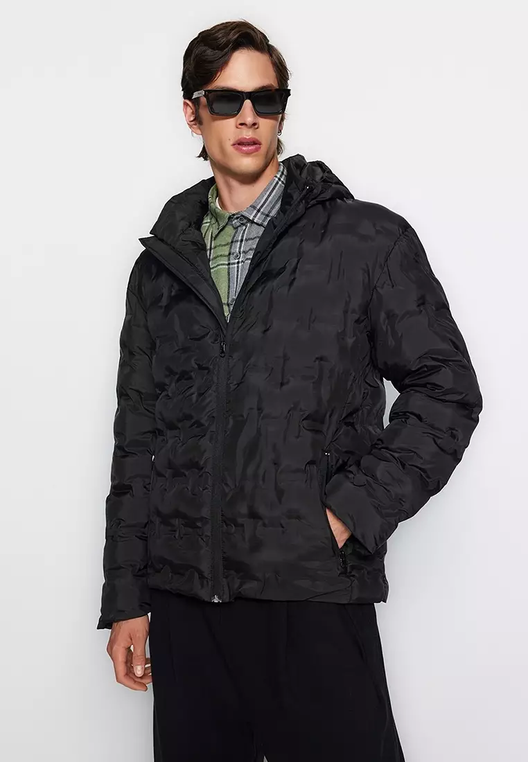 Textured Puffy Winter Jacket
