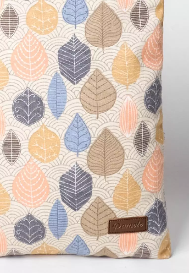 Pamole Tote Bag Wanita Bahan Kanvas Motif Penutup Resleting - Betel Leaf