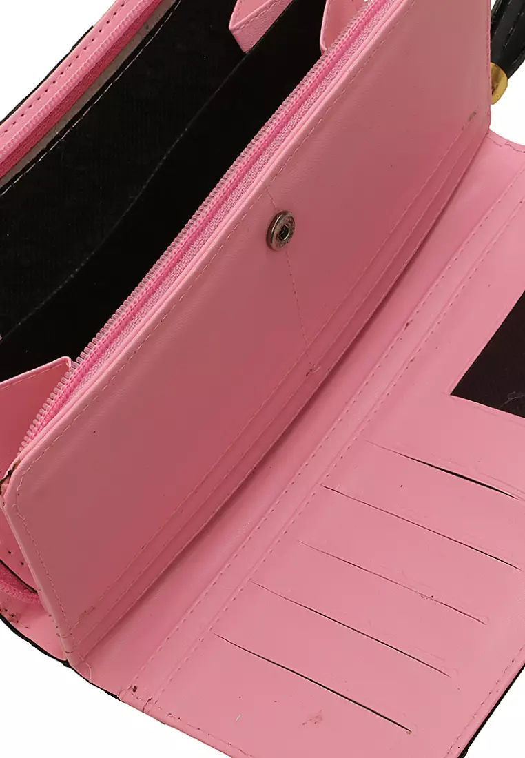 Dive Dompet Panjang Wanita Cat Ribbon Wallet Casual Many Slot Material Kulit Leather ORIGINAL - Black