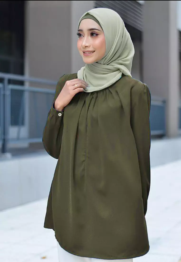 Lydia Blouse in Olive Green
